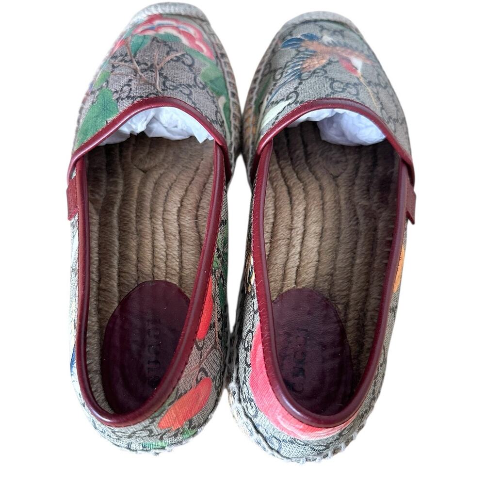 Gucci Tian Hummingbird GG Supreme Monogram Espadrille Flats EU 36 Slip On - Picture 7 of 11